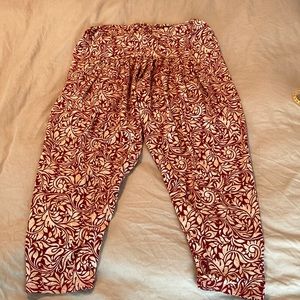 Biba faux silk Salwar- burgundy tan swirl